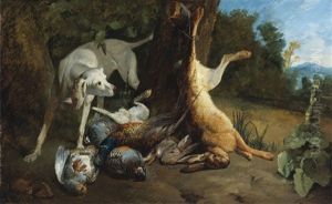 Scene De Retour De Chasse Dans Un Paysage