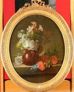 Nature Morte Aux Fleurs Sur Un Entablement by Anne Vallayer-Coster