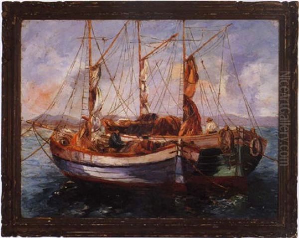 Fishing Boats In An Italian Harbour - view 1