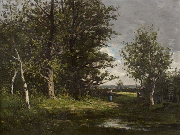 Paysanne Dans Un Clairiere - view 1