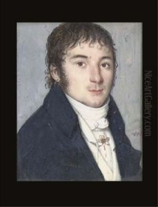 A Gentleman In Blue Coat, A Jewelled Stickpin In His Pleated Shirt