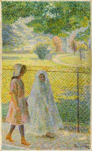 Jeune Fille Et Communiante Au Parc Montsouris