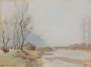 Bords De L'arve En Hiver by Edouard Vallet