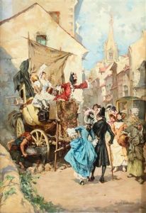 Street Scene by Edouard (Eugene Francois) Vallet