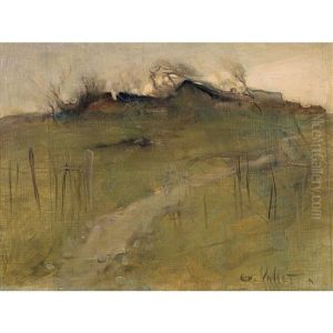 Gehoft In Hugeliger Landschaft by Edouard (Eugene Francois) Vallet
