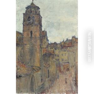 Eglise De La Madeleine, Geneve (church Of Madeleine, Geneva) by Edouard (Eugene Francois) Vallet