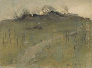 Gehoft In Hugeliger Landschaft by Edouard (Eugene Francois) Vallet