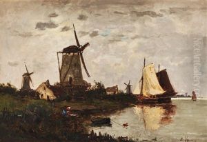 Paysage Aux Moulins by Emile (Jean Pierre E.) Vallet