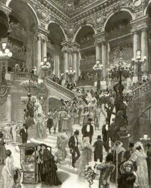 The Beaux Arts Ball At The Paris Opera, 1897                (a Pair, One: 68.6 X 83.8) - view 1