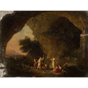 Nymphes Dans Une Grotte by Jacques Antoine Vallin