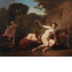 Two Maenads With Putti In A Landscape Two Maenads With Putti In A Landscape