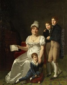Portrait Of Madame B., Nee Etiennette Delagrange, With Her Children Portrait Of Madame B., Nee Etiennette Delagrange, With Her Children