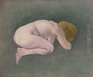 Femme Blonde Accroupie