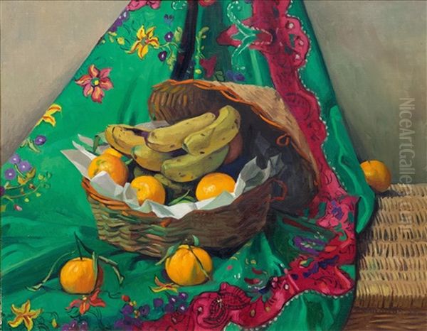 Corbeille De Mandarines Et Bananes - view 1