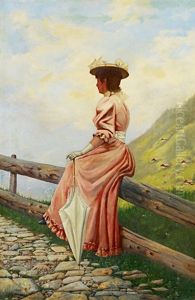 Mme Mercier De Mollin Dans Le Val D'illiez by Paul Aime Vallouy