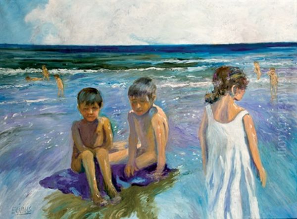 Ninos En La Playa - view 1