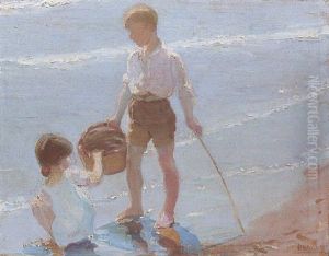 Ninos En La Playa by Ernesto Valls Sanmartin