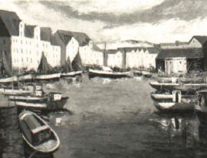 Harbor Scene by Ernesto Valls Sanmartin