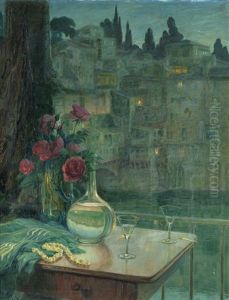 Aften Ved Arno 1913 by Otto Valstad