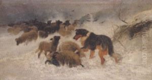 Sheep In A Snowstorm, The Rescue by Frederick E. Valter