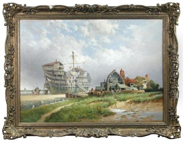 A Beached Hulk, Used As Cottages, At Sheringham, Norfolk - view 1