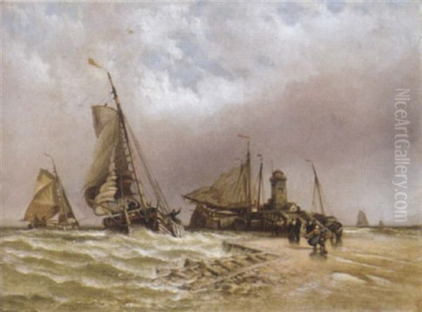 A Dutch Schuyt Entering Harbour - view 1