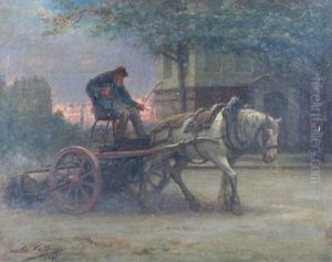 Vieil Homme Sur Une Charrue by Edmond Eugene Valton
