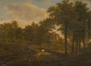 La Conduite Du Troupeau Pres De La Riviere by Isabelle Catherine Van Assche