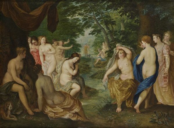 Suiveur De Les Nymphes Au Bain Avec, Au Loin, Diane Et Acteon - view 1