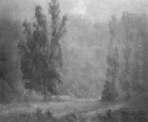 Wooded Landscape With Buildings by Fred Nelson Vance
