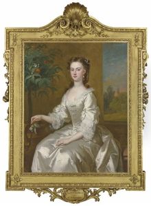 Mary, Countess Of Delorain (1705-1737), Three-quarter Length, In A White Dress By An Orange Tree, A Landscape Beyond by John Vanderbank the Younger