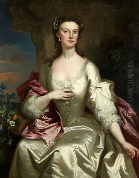 Portrait De Femme A La Robe Blanche - view 1
