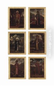 A Set Of Six Portraits Of Men In Oriental Costumes