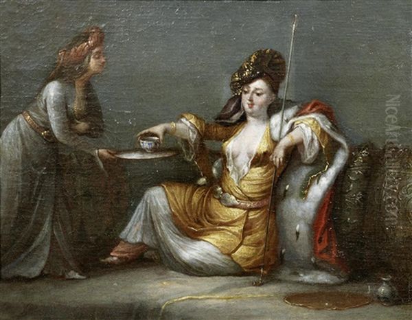 A Noble Woman Taking Coffee - view 1