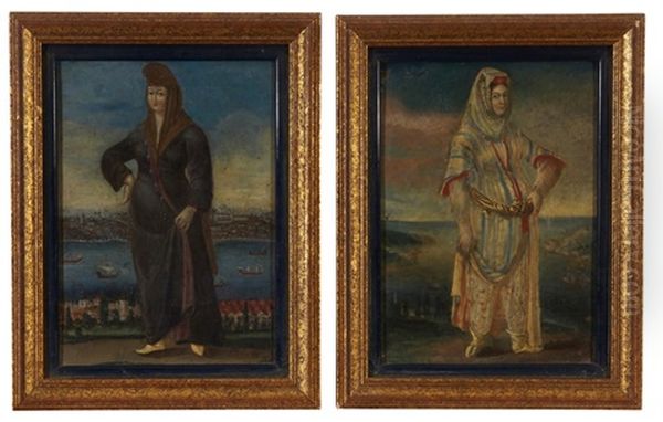 Femme Turque Devant Constantinople, Femme Orientale Devant La Baie (2 Works) - view 1