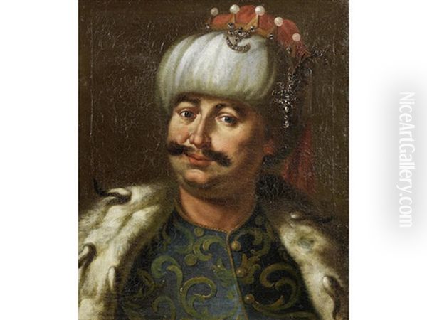Portrait Of A Turk, Bust-length, In A Jewelled Turban And An Ermine Trimmed Robe - view 1