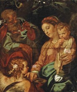 The Rest On The Flight Into Egypt (the Madonna Della Pappa) by Francesco Vanni