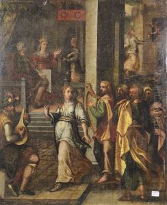 Salome Dansant Devant Jean-baptiste by Francesco Vanni