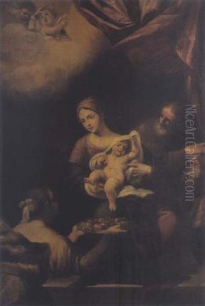 La Sainte Famille Servie Par Un Ange - view 1