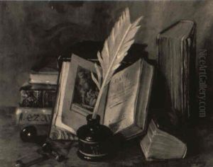 Books On A Gentleman's Desk