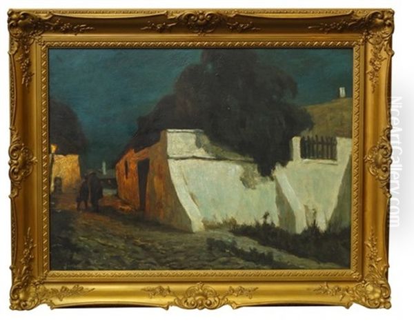 Evening Rendezvous On Cobbled Street - view 1