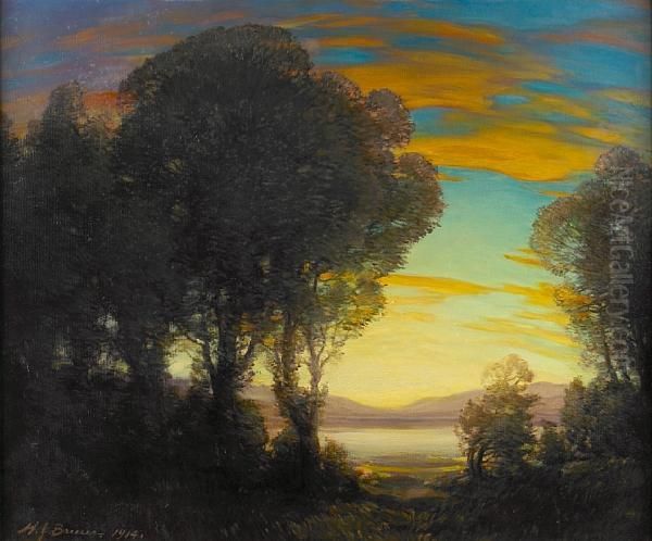 Sunset Beyond A Lake - view 1