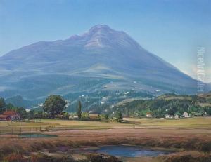 Houses In A Foothill Landscape by Henry Joseph Breuer