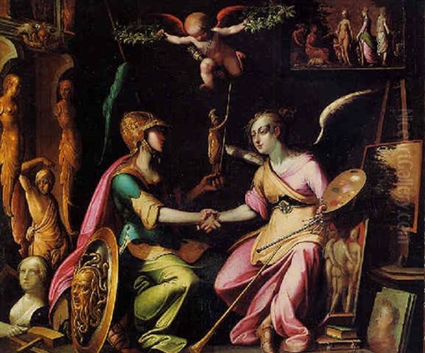 Minerva As Patroness Of The Arts, In A Studio With A Personification Of The Arts - view 1