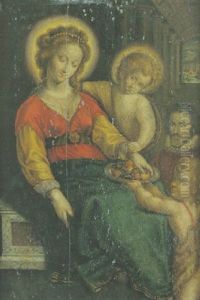 La Vierge A L'enfant Avec Saint Jean-baptiste Et Un Donateur