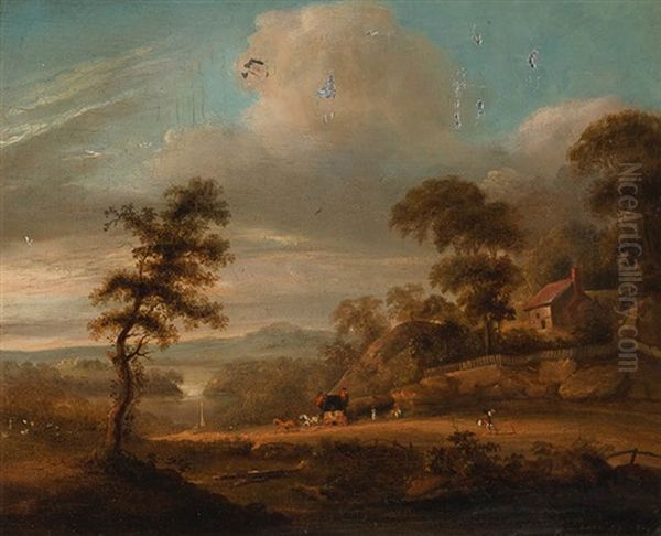 Kutsche In Weiter Landschaft Am See - view 1
