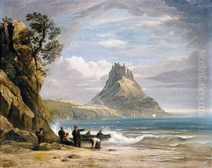 View Of St. Michael's Mount With Fishermen In The Foreground