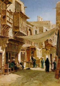 Street In Boulaq Near Cairo by John Varley the Elder