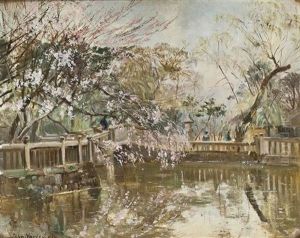 Blossom, A Japanese Garden by John Varley the Younger
