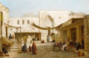 The Market Place, Girgen by John Varley the Younger